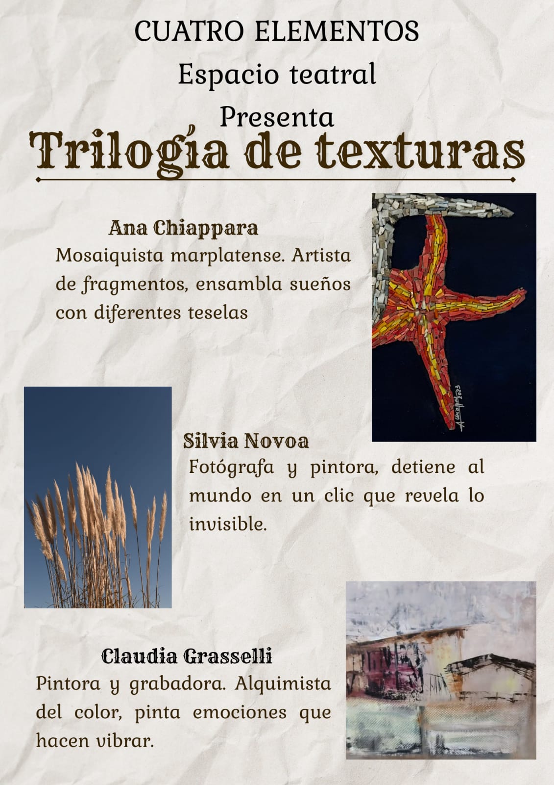 TRILOGÍA DE TEXTURAS | Cuatro Elementos Espacio Teatral