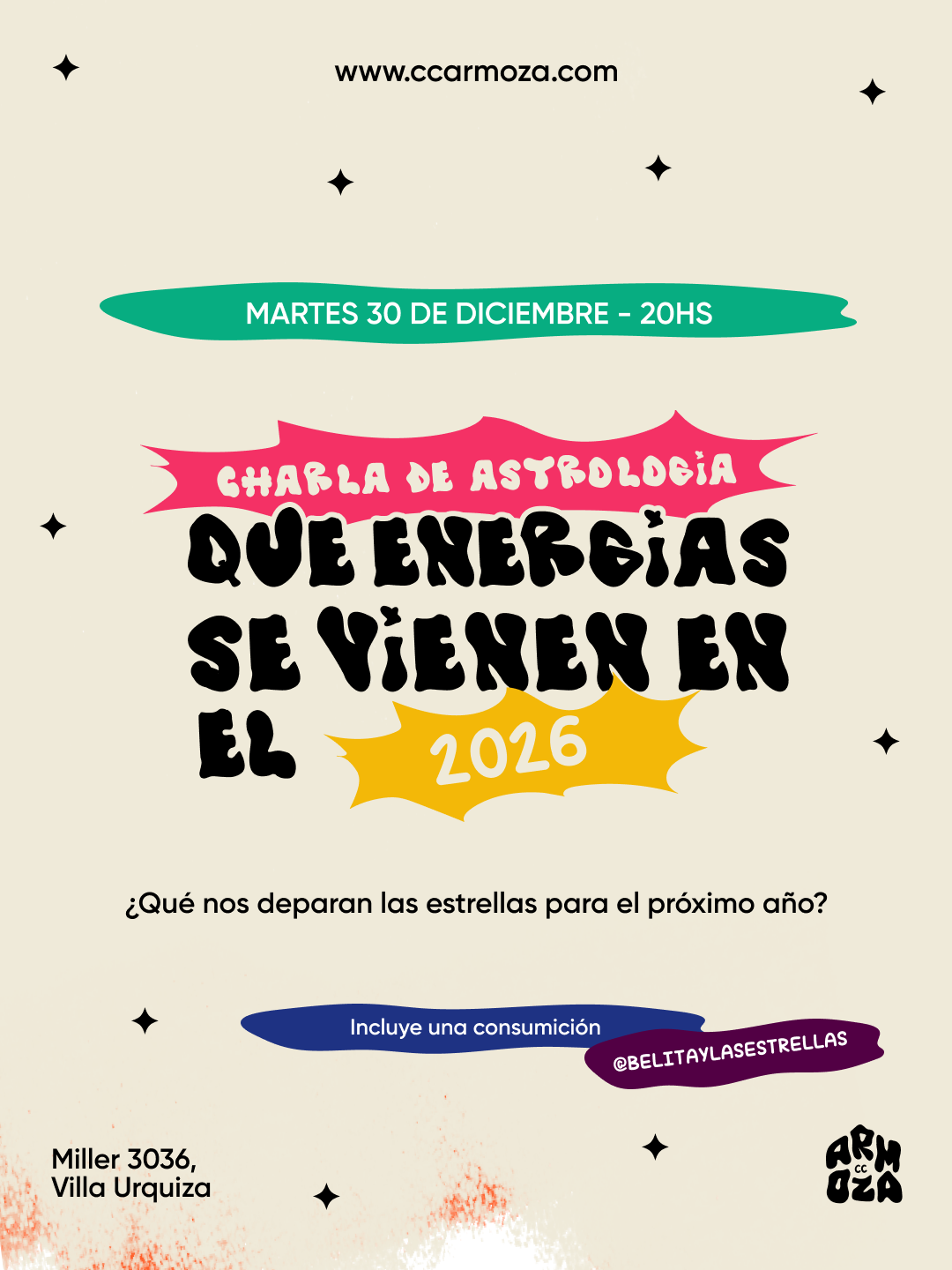 Charla de Astrología: Qué energías se vienen en el 2026 | Centro ...